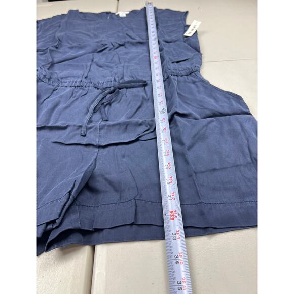 Daily Ritual Women's Large Blue Sleeveless Tencel Shorts Romper Drawstring Top - Picture 5 of 9